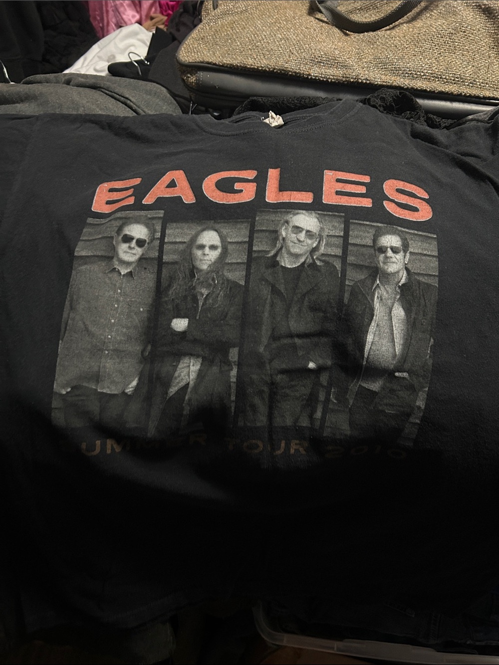 Anvil Black Eagles Graphic Tee with Red Lettering